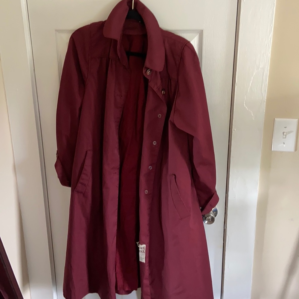 Fleet Street Maroon NYC long coat size 16